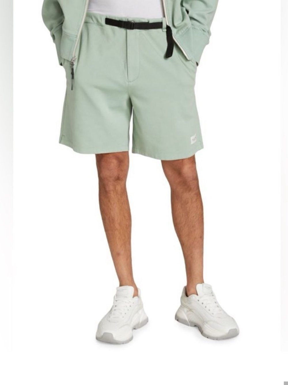 RAG & BONE Future Staples  Perry Belted Organic Cotton Relaxed Green Shorts, M